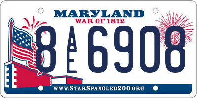 MD license plate 8AE6908