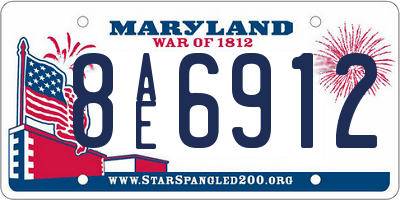MD license plate 8AE6912