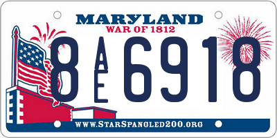 MD license plate 8AE6918
