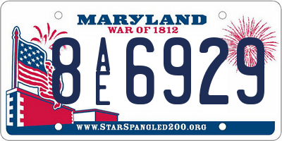 MD license plate 8AE6929