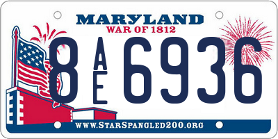 MD license plate 8AE6936