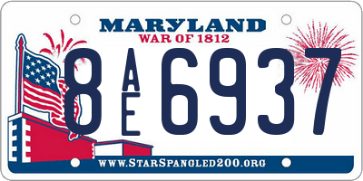 MD license plate 8AE6937