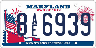 MD license plate 8AE6939