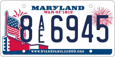 MD license plate 8AE6945