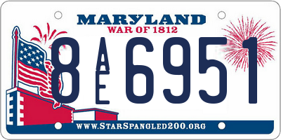 MD license plate 8AE6951