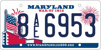 MD license plate 8AE6953