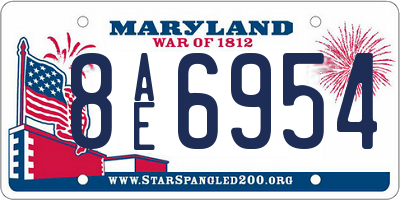 MD license plate 8AE6954