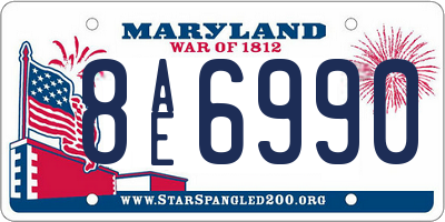 MD license plate 8AE6990