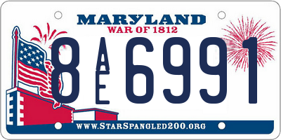 MD license plate 8AE6991