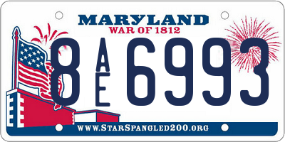 MD license plate 8AE6993