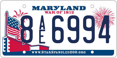 MD license plate 8AE6994
