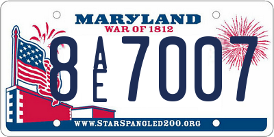 MD license plate 8AE7007
