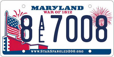 MD license plate 8AE7008