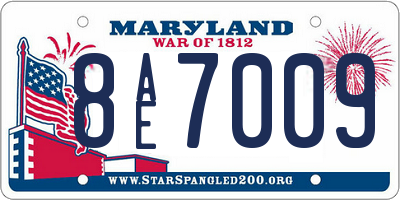 MD license plate 8AE7009
