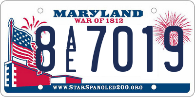 MD license plate 8AE7019