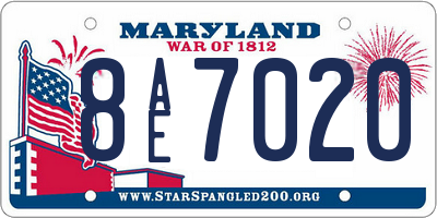 MD license plate 8AE7020