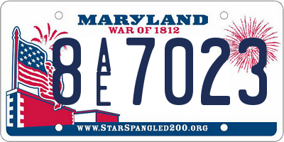 MD license plate 8AE7023