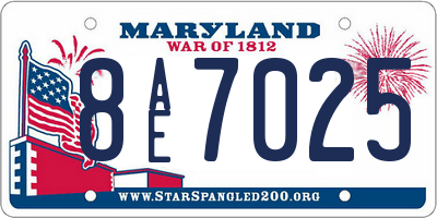 MD license plate 8AE7025