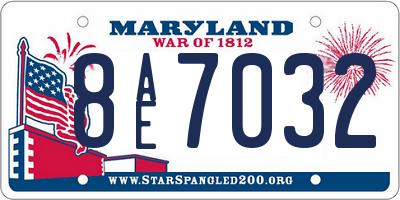 MD license plate 8AE7032