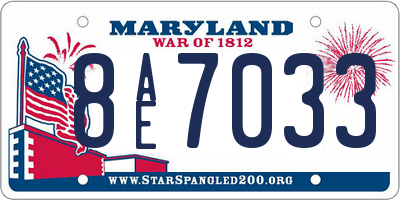 MD license plate 8AE7033