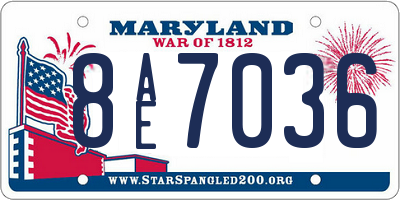 MD license plate 8AE7036