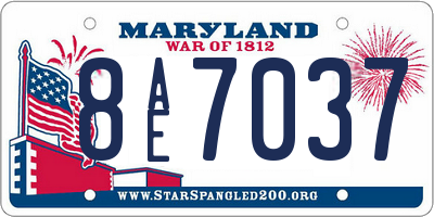 MD license plate 8AE7037