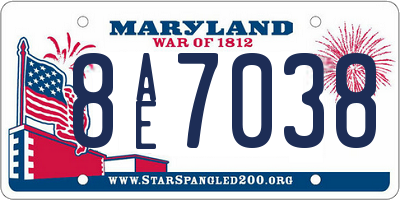 MD license plate 8AE7038