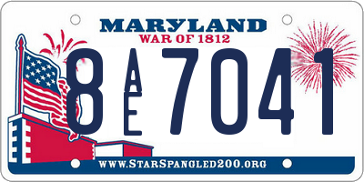 MD license plate 8AE7041
