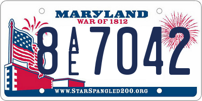 MD license plate 8AE7042