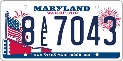 MD license plate 8AE7043