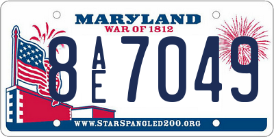 MD license plate 8AE7049