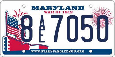 MD license plate 8AE7050