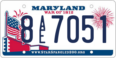 MD license plate 8AE7051