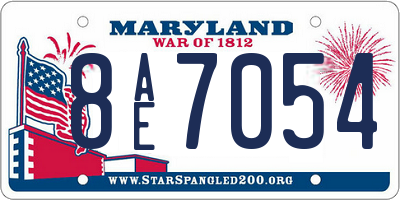 MD license plate 8AE7054