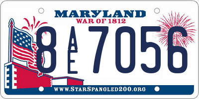 MD license plate 8AE7056