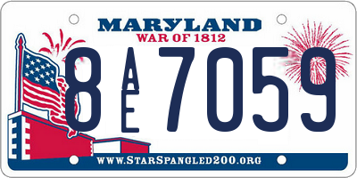 MD license plate 8AE7059