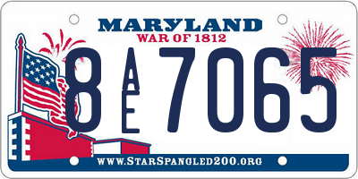 MD license plate 8AE7065