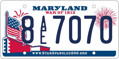 MD license plate 8AE7070