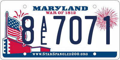 MD license plate 8AE7071