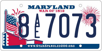 MD license plate 8AE7073
