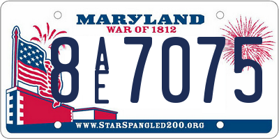MD license plate 8AE7075