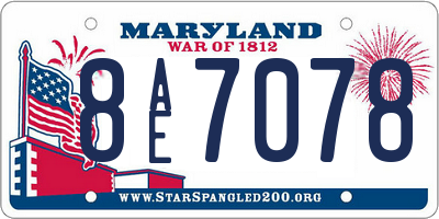 MD license plate 8AE7078