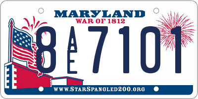 MD license plate 8AE7101