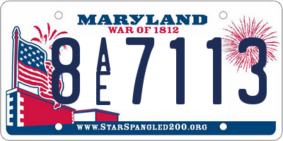 MD license plate 8AE7113