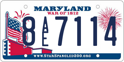 MD license plate 8AE7114