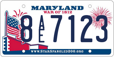 MD license plate 8AE7123