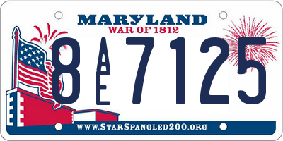 MD license plate 8AE7125