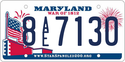 MD license plate 8AE7130