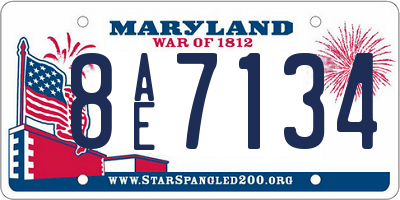 MD license plate 8AE7134