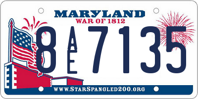 MD license plate 8AE7135